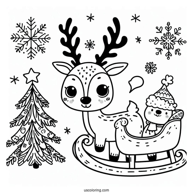 Sven The Reindeer To Color