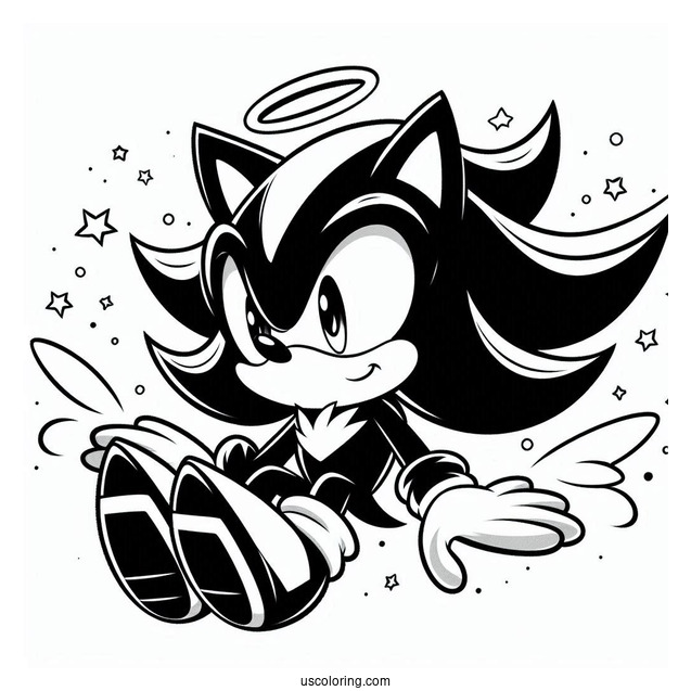 Shadow Coloring Page The Hedgehog In Angel Island