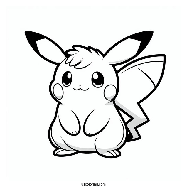 Simple Alolan Raichu Coloring Page
