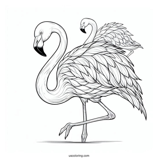 A Flamboyance Of Flamingos Coloring Page
