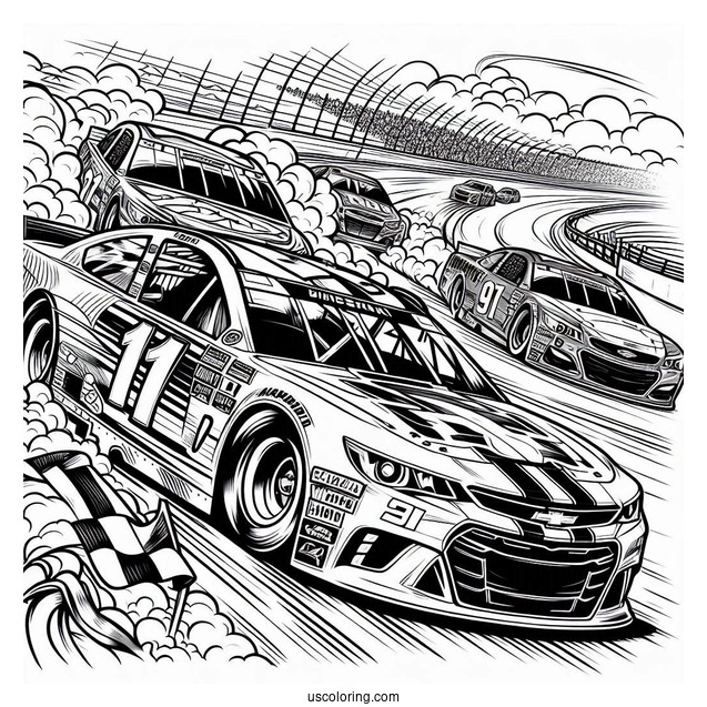 NASCAR Coloring Page Racing Cars For Kids