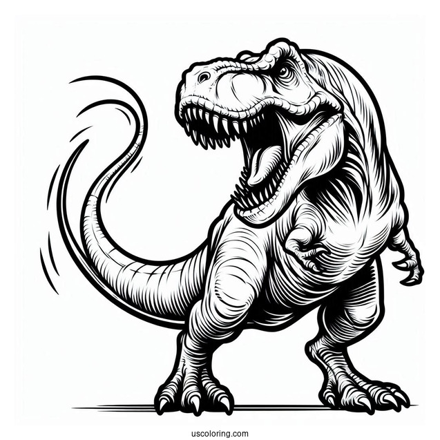 Angry Tyrannosaurus Rex Coloring Picture