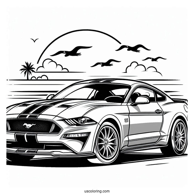 Ford Mustang Coloring Page For Kids
