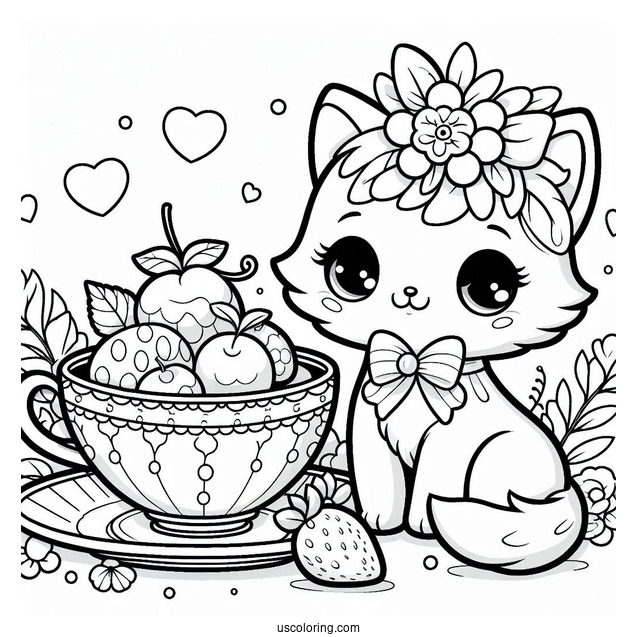 Kawaii Palace Pets Coloring Page Of Teacup And Berry For Kids