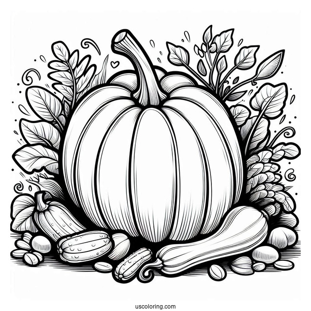 Squash Vegetable To Color