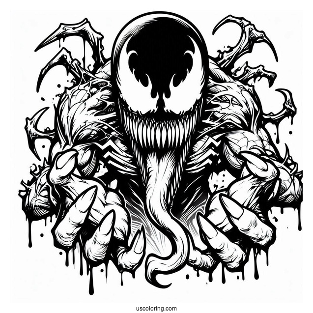 Scary Carnage Coloring Page Outline