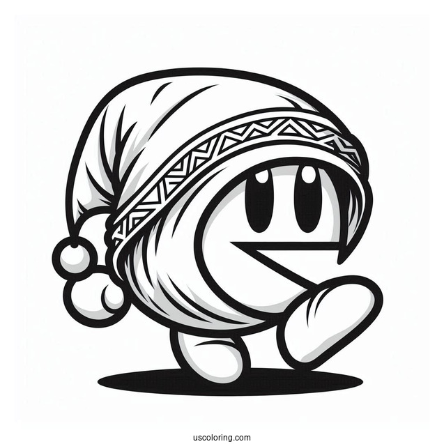 Simple Pac-Man Coloring Page With Cape For Preschoolers