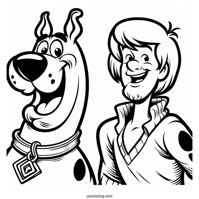 Scooby-Doo And Shaggy To Color