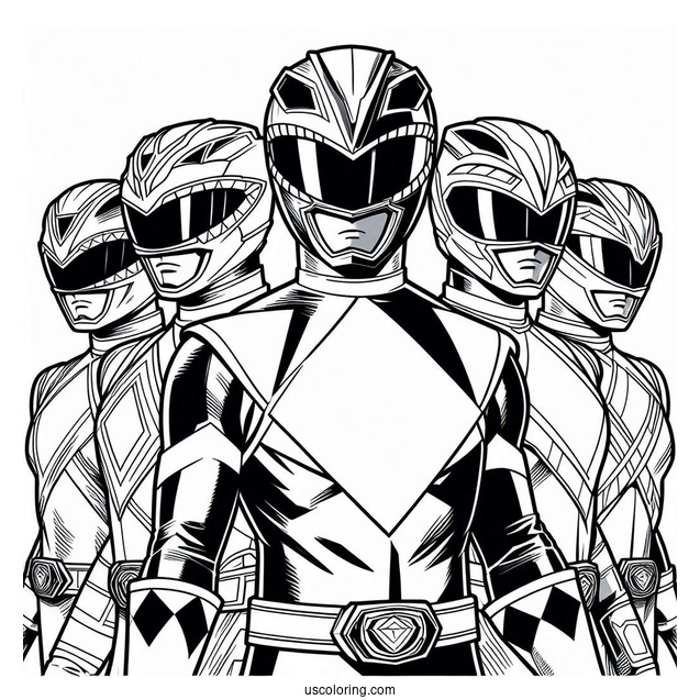 Mighty Morphin Power Rangers Coloring In For Kids