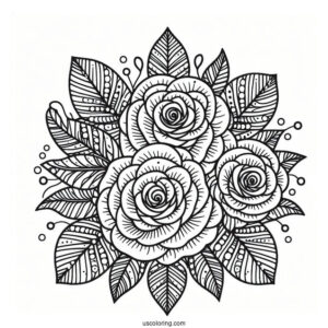 Detailed Rose Mandala For Relaxation