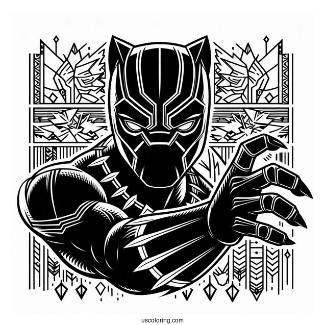 Black Panther Movie Poster Coloring Page