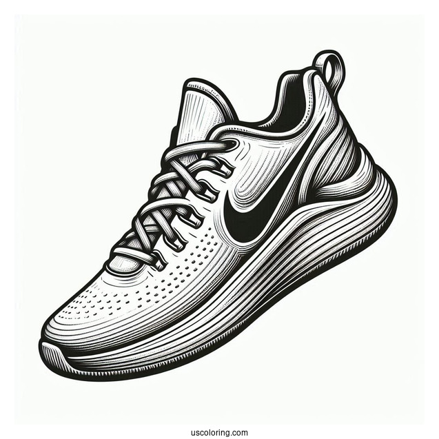 Nike Coloring Page Of Artistic Pair Of Shoes