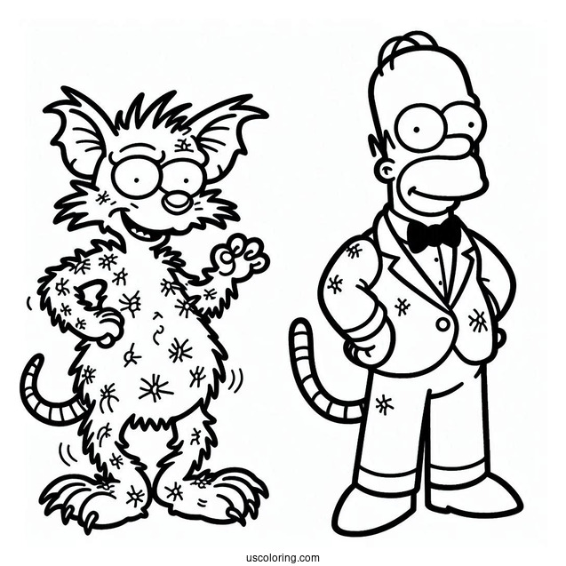 Coloring Page Of Itchy And Scratchy_