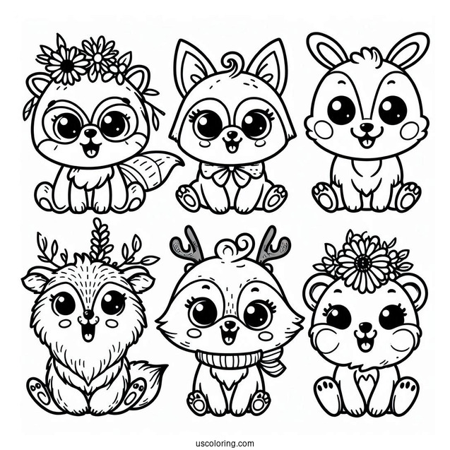 Smiling Critters Coloring Page Logo