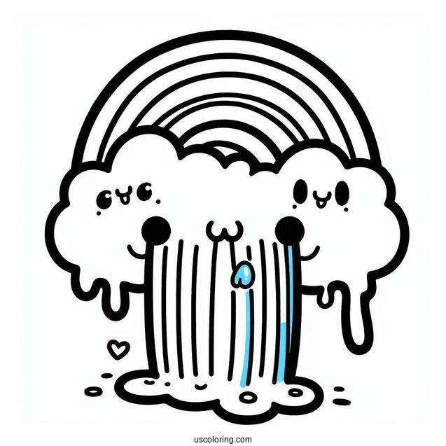 Blue Rainbow Friends Coloring Page With Drool