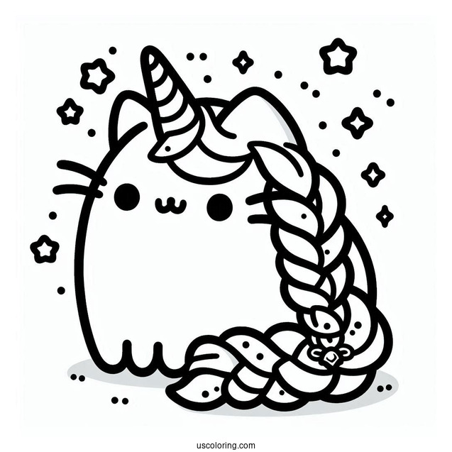 Cute Pusheen Unicorn With Braided Hair
