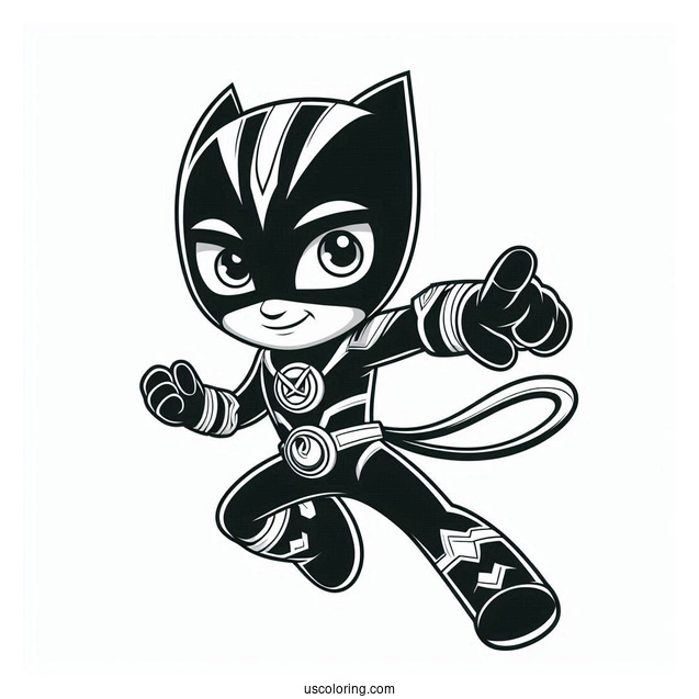 PJ Masks Coloring Page Of Night Ninja In Cool Pose
