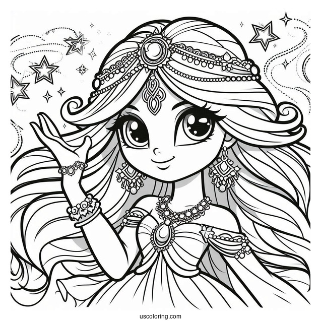 Shimmer And Shine Coloring Page Princess Samira