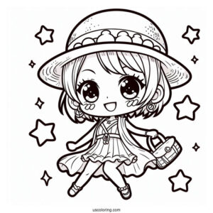 One Piece Coloring Page Of Cute Chibi Nami