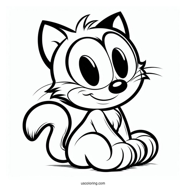 Easy Outline Of Felix The Cat Coloring Sheet