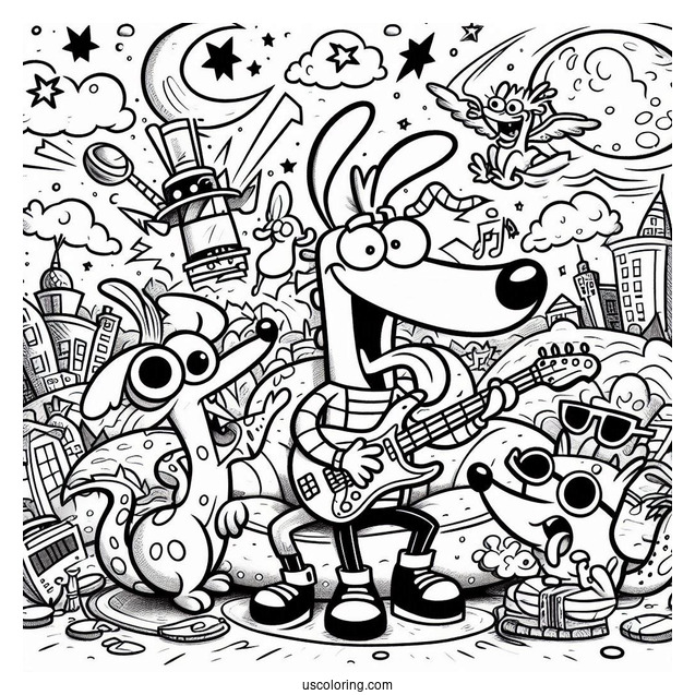 Nickelodeon Coloring Page Of Rocko s Modern Life