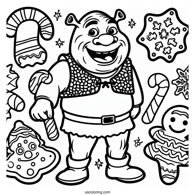 Coloring Page Of Shrek Gingerbread Man