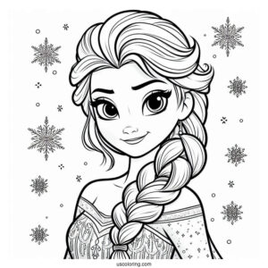 Easy Elsa Coloring Page For Kids