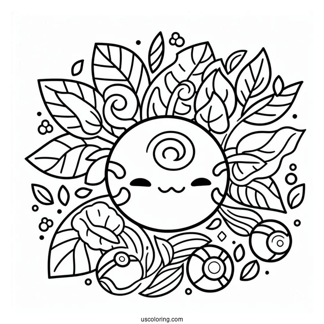 Easy Koffing Mandala Coloring Page For Kids