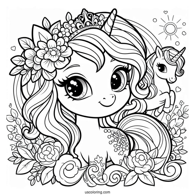 Sofia The First Coloring Page With Skye The Unicorn