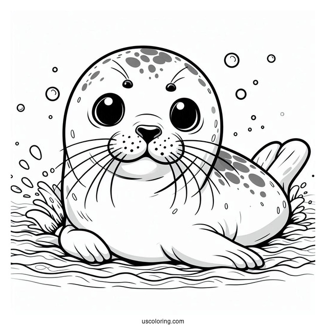 Close Up Of Seal Coloring Page