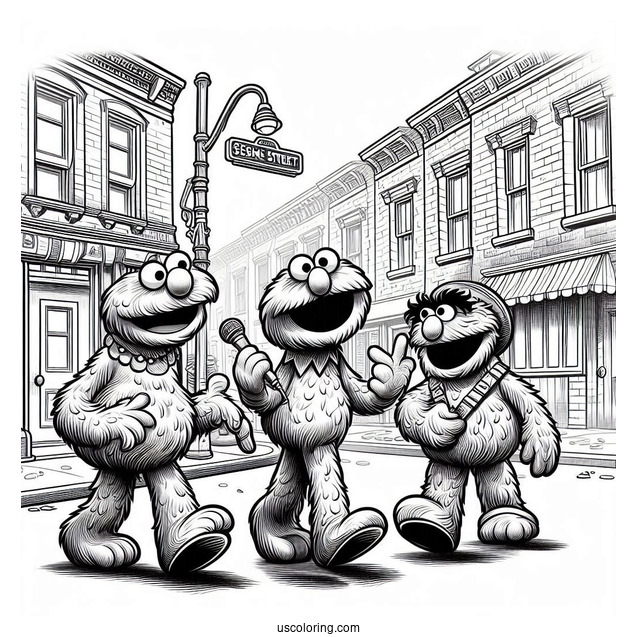 Realistic Sesame Street Coloring Page