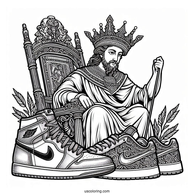 Nike Coloring Page Of King Of Kicks