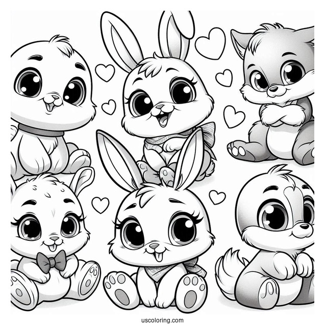 Sunny Bunnies With Hopper, Shiny, Iris, Big Boo, Turbo, And Gray Wolf