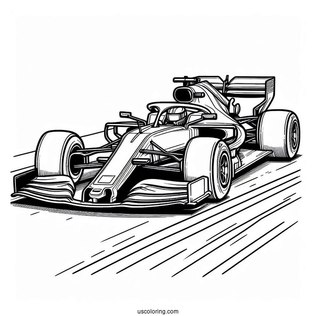 F1 Coloring Page Racer On Stop Of Car