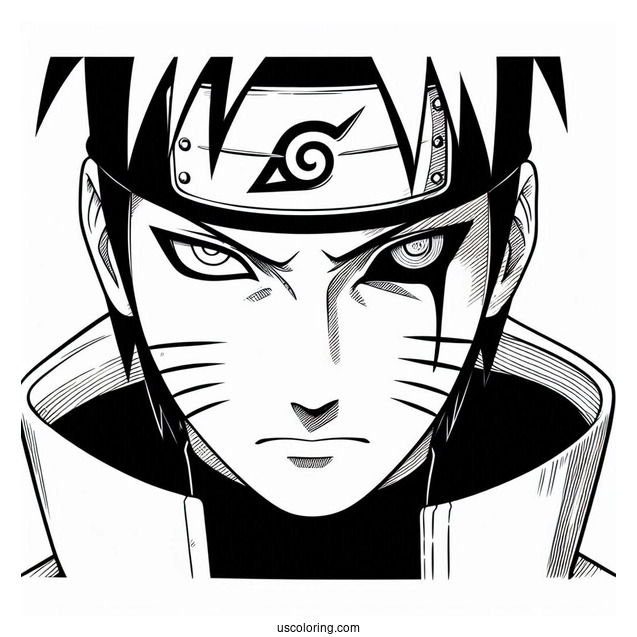 Naruto Coloring Page Of Villain Pain with Rinnegan Eyes