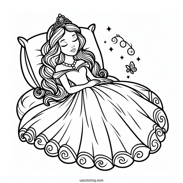 Sleeping Beauty With A Beautiful Dress