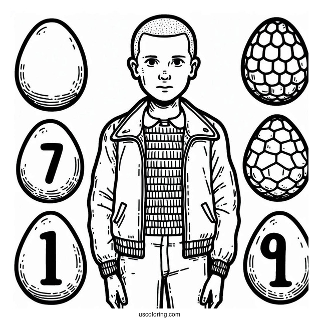 Eleven With Eggos Coloring Sheet