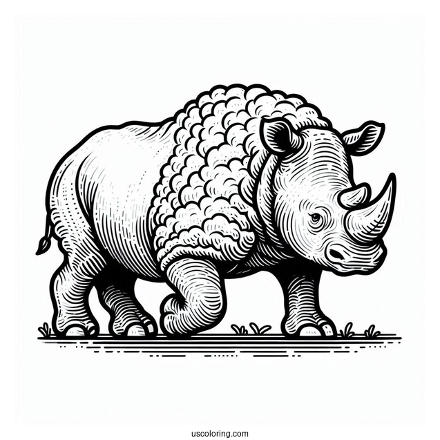 Woolly Rhino Coloring Sheet