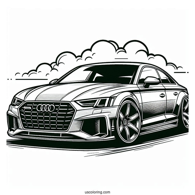 Audi A5 Sports Car Coloring Page