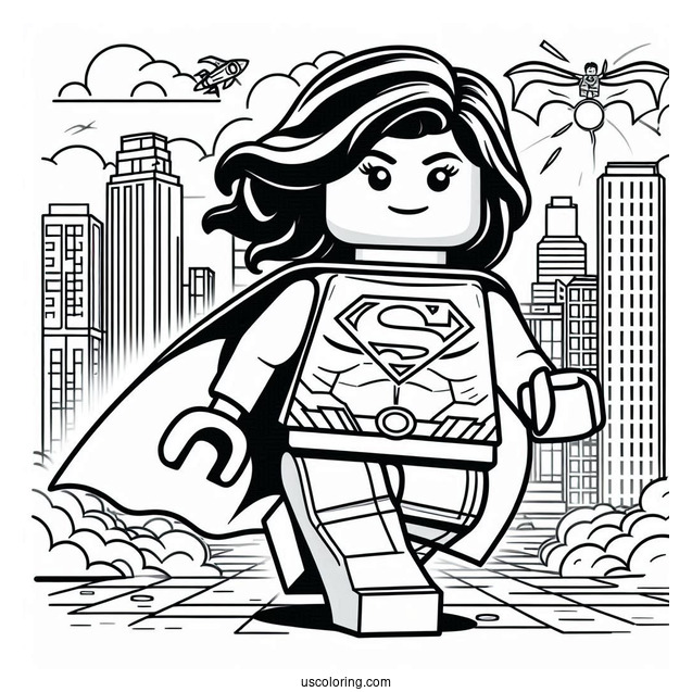 Lego Superman Coloring Page For Kids