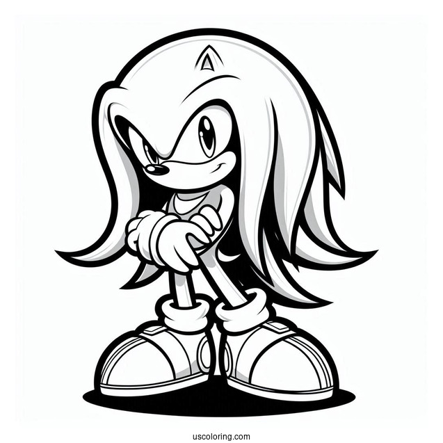 Knuckles The Echidna Coloring Page
