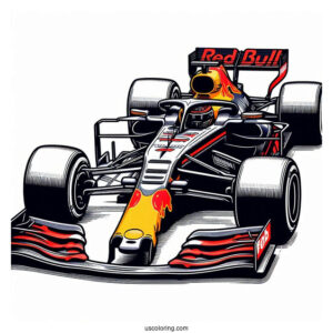 Red Bull Racing RB14 F1 Coloring Page Car