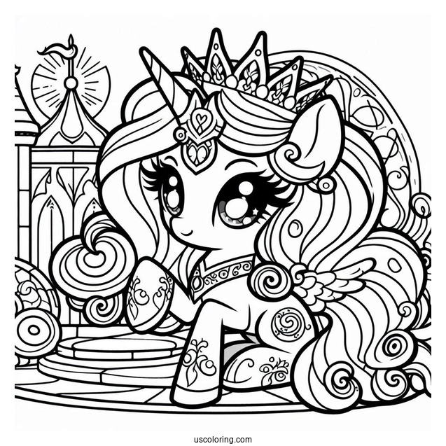 Simple Princess Celestia Coloring Page For Preschoolers