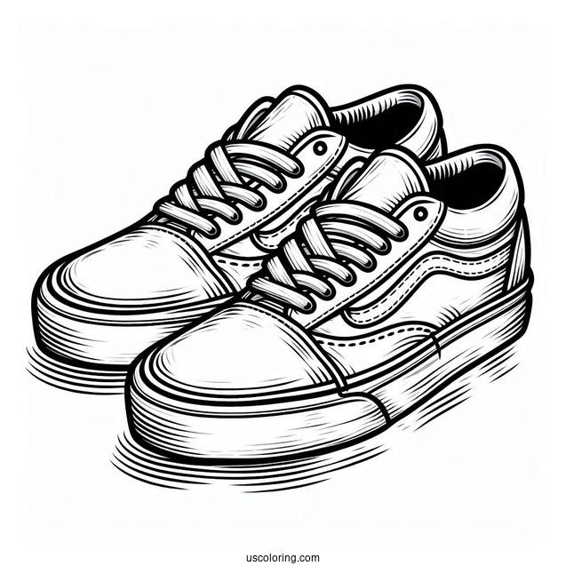 Coloring Page Of A Pair Of Vans