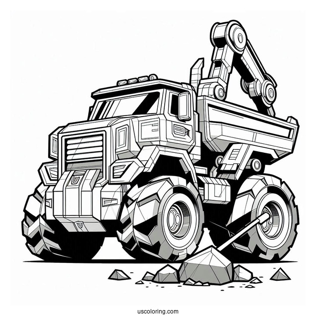 Transformers Rescue Bots Coloring Page Boulder Car Form