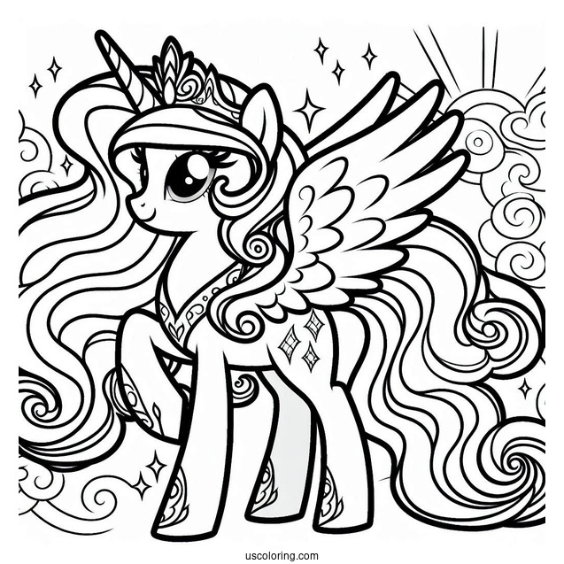 Majestic Princess Celestia Coloring Page
