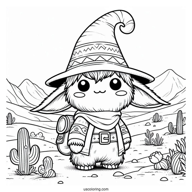 Sprunki Coloring Page Of Tunner Standing In The Desert