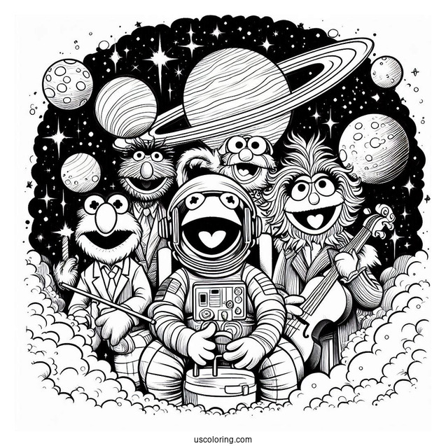 Muppets Coloring Page Of From Space Poster
