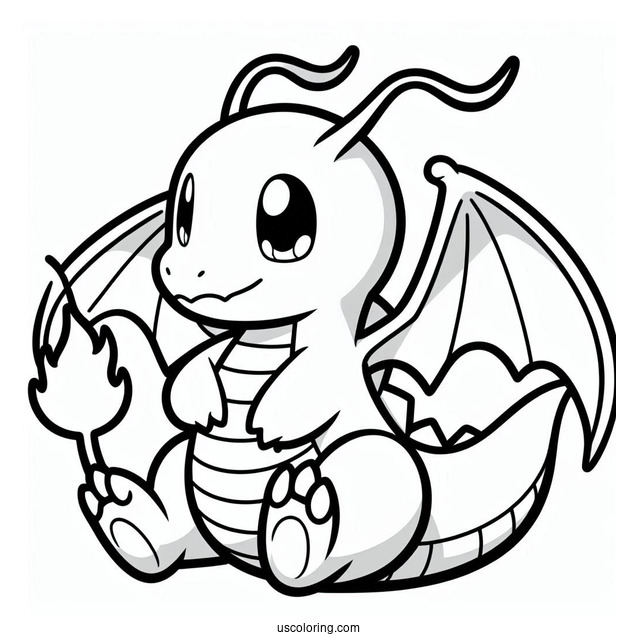 Cute Dragonite Pokemon To Color