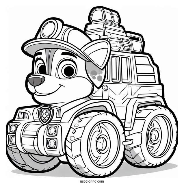 Easy Coloring Page Of Rubble From Paw Patrol